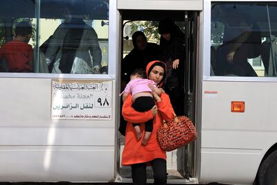 Lebanese refugees arrive in Karbala, southern Iraq, on October 9. According to data released by the UN Refugee Agency more than 6,500 Lebanese people have arrived in Iraq since the start of the Hezbollah-Israel conflict in Lebanon. EPA