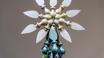 The star, of the Christmas tree is made from knives used for cutting cheese.Courtesy of Martynas Jaugelavicius, Lithuanian Airports