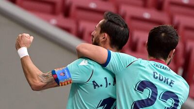 =8) Jose Luis Morales (Atletico Madrid) 10 goals in 28 appearances. AFP