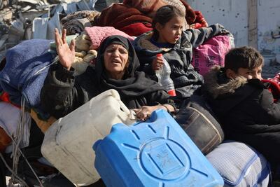 Displaced Palestinians arrive at Jabalia, in northern Gaza, after being ordered by Israeli forces to leave nearby Beit Lahia. AFP