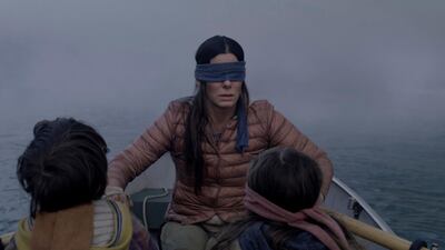 Sandra Bullock in a scene from the film 'Bird Box'. Merrick Morton / Netflix via AP, File