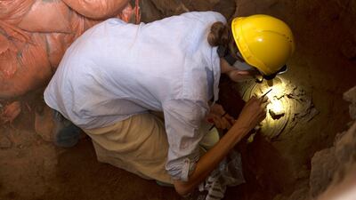 An archeological team from the University of Cambridge carry out excavations in the Shanidar Cave, 125kms north Erbil, Iraq. EPA