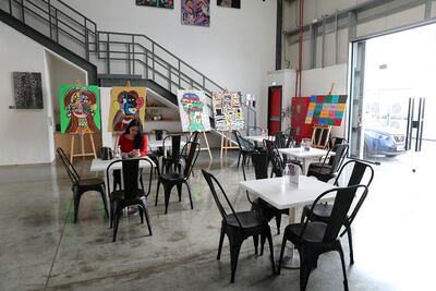 Inside the Mawaheb cafe in Al Quoz in Dubai. Pawan Singh / The National