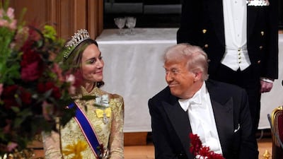 Mr Trump with the Princess of Wales. AFP