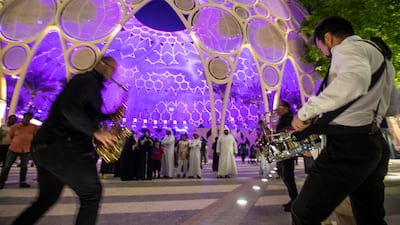 Entertainers at the opening of Al Wasl Dome.
