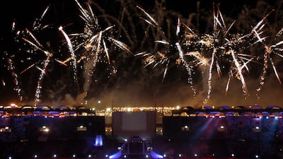 Fireworks light up the sky during the opening ceremony of the 2003 Fifa World Youth Championship in Abu Dhabi before the UAE played Slovakia in the first match. Osama Abu Ghanem / AFP / November 27, 2003