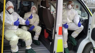 Maxime Mbanda has promised to continue driving ambulances carrying coronavirus patients to and from hospitals. Maxime Mbanda / PA