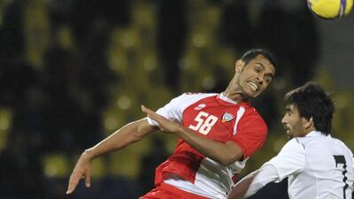 Saeed Al Kathiri shown with the UAE national team during an Asian Cup qualifier in 2010. Anvar Ilyasov / AP / Marc 3, 2010