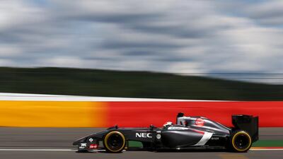 Adrian Sutil of Germany and Sauber F1 drives during the Belgian Grand Prix on Sunday. Sutil finished 14th. Mark Thompson / Getty Images