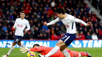 Heung-Min Son scored twice to help Tottenham Hotspur to a 4-1 win over Bournemouth on Sunday. Clive Rose / Getty Images