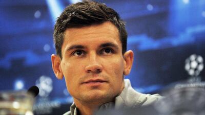 Liverpool's Dejan Lovren attends a press conference on Monday at Anfield ahead of his side's Champions League opening match on Tuesday. Paul Ellis / AFP / September 15, 2014