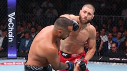 Jiri Prochazka during the shock defeat to Carlos Ulberg in their light heavyweight championship fight during UFC 327 in Miami. Photo: Zuffa LLC