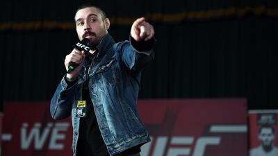 LONDON, ENGLAND - MARCH 13: Dan Hardy interacts with fans and media during the UFC Fight Night Open Workouts event at York Hall on March 13, 2019 in London, England. (Photo by Jeff Bottari/Zuffa LLC/Zuffa LLC via Getty Images)