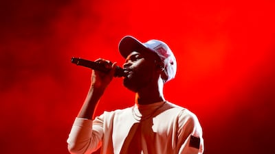 British rapper Dave performs at the Abu Dhabi F1 concert