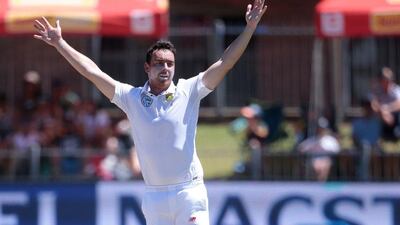 South African bowler Kyle Abbott celebrates the dismissal of Sri Lanka’s batsman Dhananjaya De Silva (not in picture) during the fifth and last day of the first Test between South Africa and Sri Lanka on December 30, 2016 at St George’s Park ground in Port Elizabeth. Gianluigi Guercia / AFP