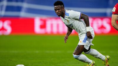 Vinicius Junior runs with the ball. AP