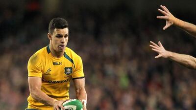 A hamstring injury will sideline Australia's centre Matt Toomua for the final two matches of the season. Peter Muhly / AFP