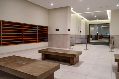 The receiving area of the City Centre Al Zahia prayer room in Sharjah. Antonie Robertson / The National