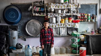 Ahmad Abderrazzak, 11, at the school near Hassakeh.