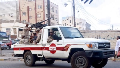 Troops spread out across Aden province early on January 30,2016, as part of efforts to boost security following a series of extremist attacks. Mohammed Al Qalisi for The National