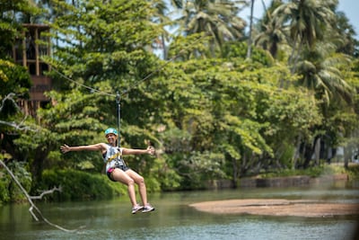 Ziplining at Anantara Kalutara. Photo: Anantara Kalutara