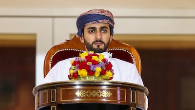 Sayyid Dhi Yazan bin Haitham attends the Sultan Qaboos Cup final between Dhofar and Al Orouba at the Rustaq Sports Complex, west of the Omani capital Muscat in November. AFP