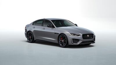 The Jaguar XE in a studio setting.