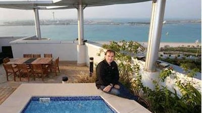Marc Laurenti on his roof terrace in Abu Dhabi.