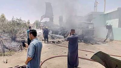 A loading trailer carrying a rocket launch base concealed amongst bags of flour was stopped in the Al-Baghdadi area in Anbar Governorate.