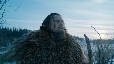 Leonardo DiCaprio as Hugh Glass, in a scene from the film “The Revenant”. Courtesy Twentieth Century Fox via AP
