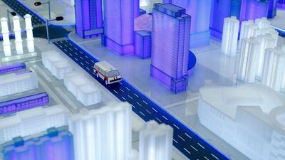 The China Mobile Smart City project model is displayed at the Mobile World Congress (MWC) in Barcelona. AFP