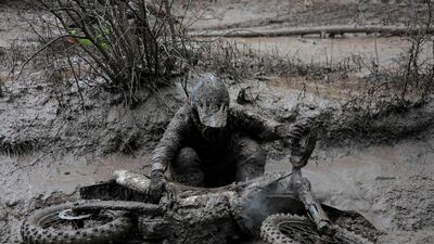 A rider competes in the Gotland Grand National enduro race at Tofta airport near Visby, Sweden. AFP