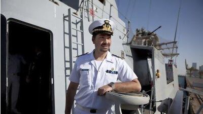 Commander Massimiliano Lauretti onboard his ship, the Cigala Fulgosi, an Italian corvette class stealth patrol vessel as it docks at the Port Zayed in Abu Dhabi, on Feb. 4, 2013. Silvia Razgova / The National