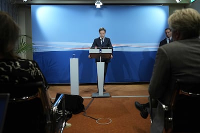 Dutch Prime Minister Mark Rutte announced the government would resign as disagreements among coalition parties about asylum policy were 'irreconcilable'. EPA