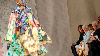 This almost looks like an exaggerated homage to The Queen's Balmoral fashion. Tolga Akmen / EPA