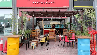 The restaurant has an outdoor seating area