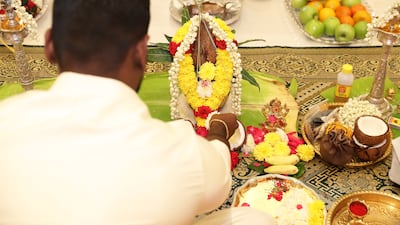 Food and drink offerings are prepared