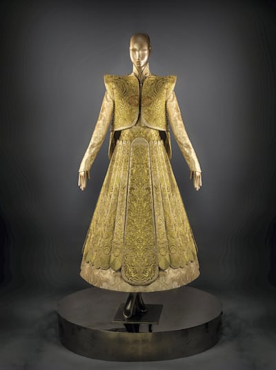 Guo Pei's gold traditional bridal dress is up for auction through Sotheby's London on October 29. Photo: Sotheby's