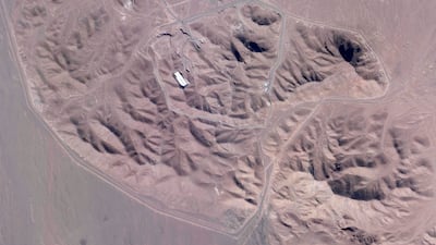 A satellite picture from Planet Labs shows Iran's underground Fordo nuclear facility outside Qom, Iran. AP