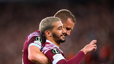 West Ham United's Said Benrahma celebrates scoring their side's first goal of the game from the penalty spot. PA