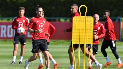 Wales' Gareth Bale during training. PA