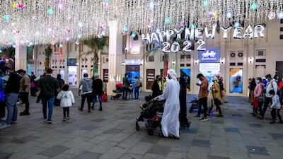 Busy crowds enjoy the Sheikh Zayed Heritage Festival on New Year's Eve