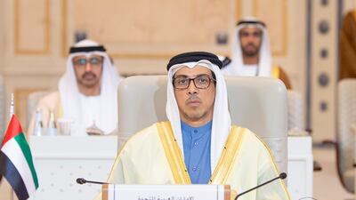 Sheikh Mansour bin Zayed, UAE Vice President, attends the Islamic-Arab Summit, in Riyadh. UAE Presidential Court