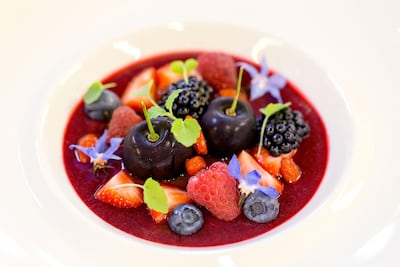 A dessert at Clinique La Prairie. Clinique La Prairie