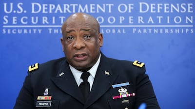 Lt Gen Charles Hooper, Director of the Defence Security Cooperation Agency, announced plans for a military hospital in Abu Dhabi at Idex. AFP