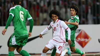 UAE midfielder Omar Abdulrahman cuts through the Iraq defence during the Gulf Cup final.