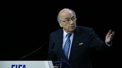 Sepp Blatter delivers his opening speech at the 65th Fifa Congredd in Zurich, Switzerland. Ruben Sprich / Reuters / May 29, 2015