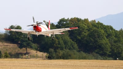 A South Korean Air Force KT-1 aircraft of the type lost in Friday's two-plane crash. AP
