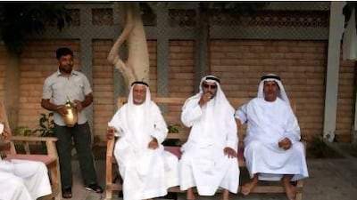 Members of the Al Za’abi tribe gather daily in separate majlises to socialise and have fun. The men of the tribe first arrived in 1969 when the area now known as Al Za’ab was just desert.