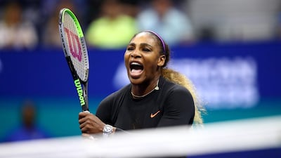 Serena Williams hits a return to Catherine McNally. AFP